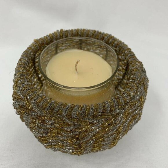 Beaded Candle Holder (with Partylite Jar Candle included) - Picture 1 of 7